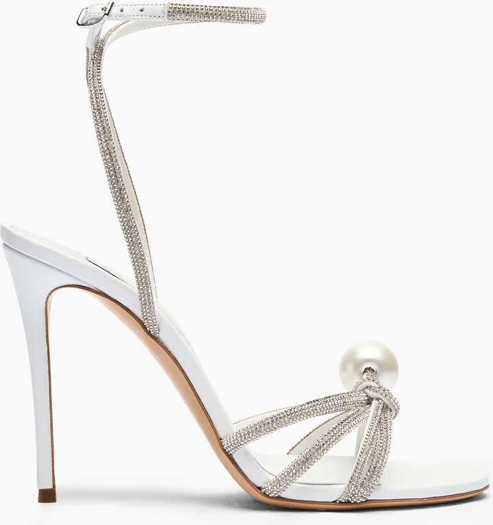Casadei Julia Labuan Sandals - Woman Sandals White And Crystal 41