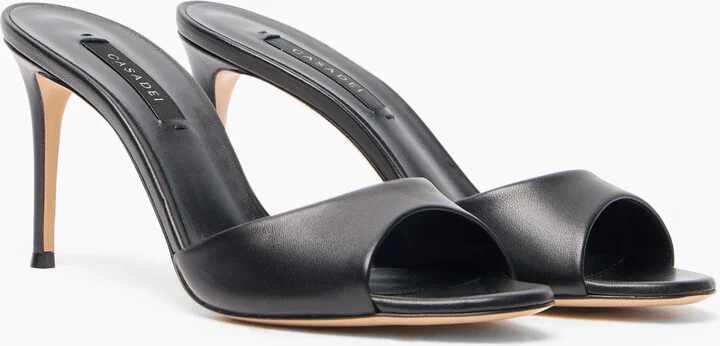 Casadei Julia Leather Mules - Woman Mules Black 37.5 - Image 2