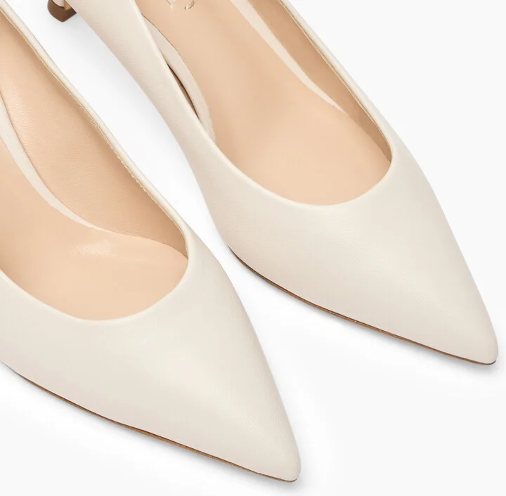 Casadei Julia Leather Pumps - Woman Pumps And Slingback Ecrù 36.5 - Image 5