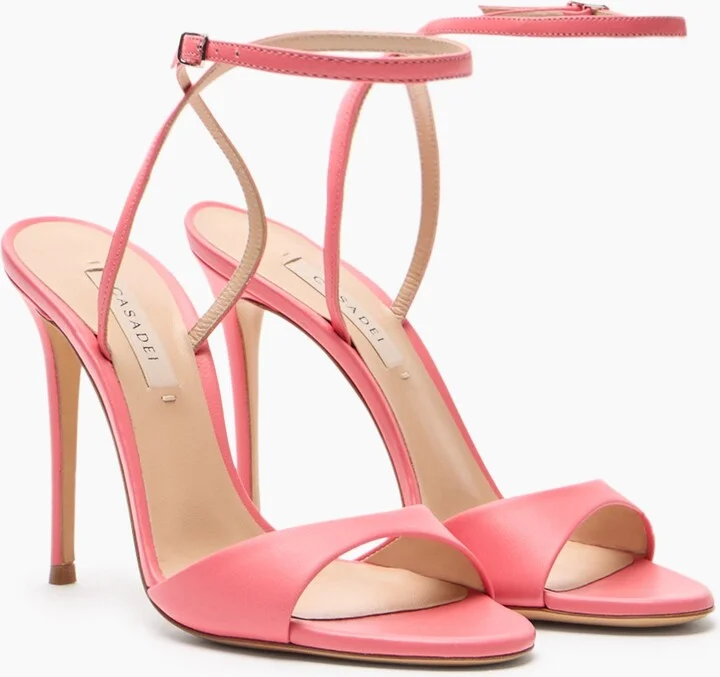 Casadei Julia Leather Sandals - Woman Sandals Coral 36 - Image 2
