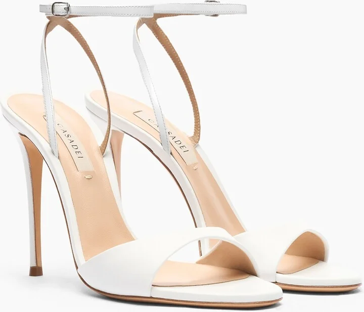 Casadei Julia Leather Sandals - Woman Sandals White 39 - Image 2