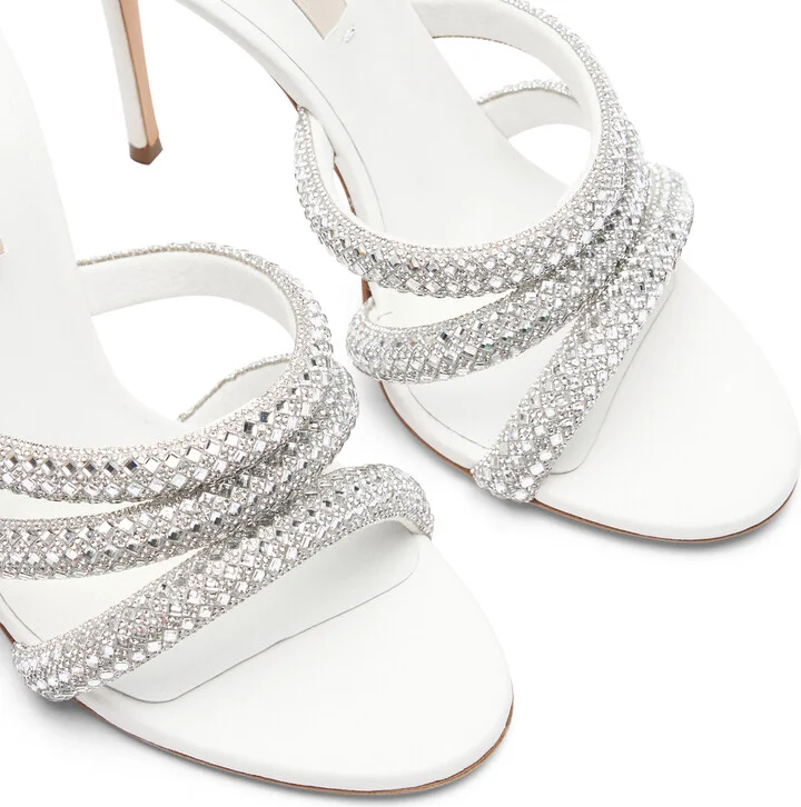 Casadei Julia Stratosphere Mules - Woman Mules White And Crystal 36 - Image 5