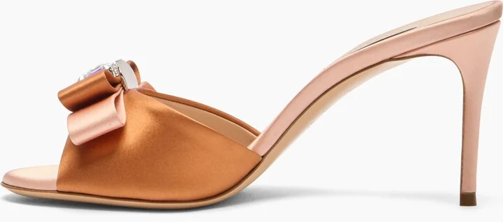 Casadei Julia You Satin Mules - Woman Mules Topazio And Light Peach 37 - Image 3
