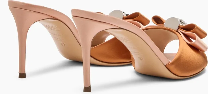 Casadei Julia You Satin Mules - Woman Mules Topazio And Light Peach 37 - Image 4