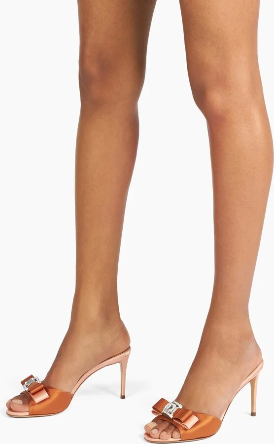 Casadei Julia You Satin Mules - Woman Mules Topazio And Light Peach 37 - Image 6