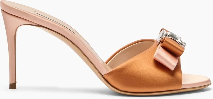 Casadei Julia You Satin Mules - Woman Mules Topazio And Light Peach 37