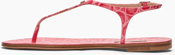 Casadei Jurassic Thong Sandals - Woman Flats And Loafers Coral 38 - Image 3