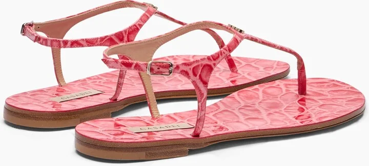 Casadei Jurassic Thong Sandals - Woman Flats And Loafers Coral 38 - Image 4
