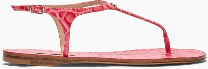 Casadei Jurassic Thong Sandals - Woman Flats And Loafers Coral 38