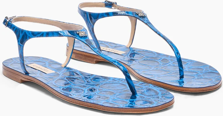 Casadei Jurassic Thong Sandals - Woman Flats And Loafers Ocean 39 - Image 2