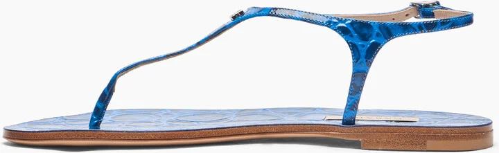Casadei Jurassic Thong Sandals - Woman Flats And Loafers Ocean 39 - Image 3