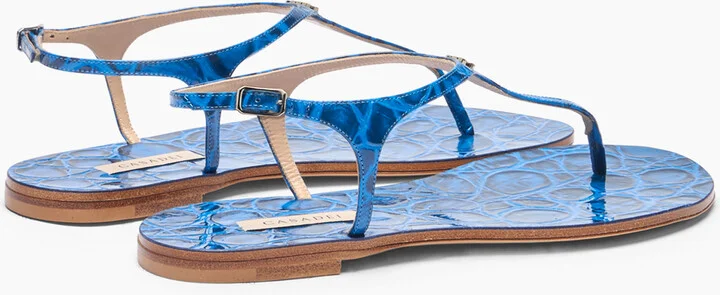 Casadei Jurassic Thong Sandals - Woman Flats And Loafers Ocean 39 - Image 4