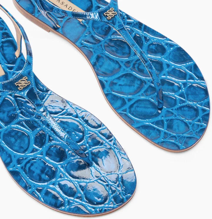 Casadei Jurassic Thong Sandals - Woman Flats And Loafers Ocean 39 - Image 5