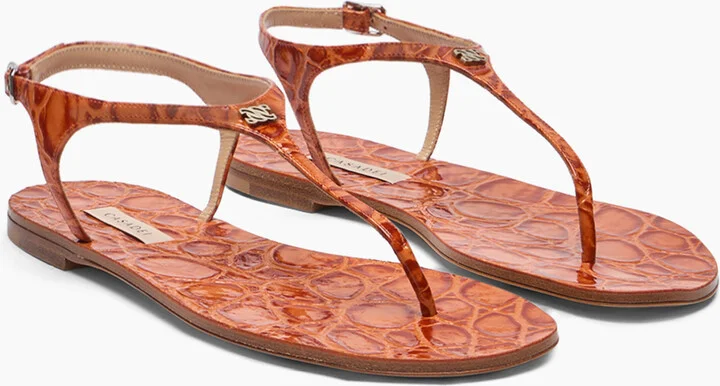 Casadei Jurassic Thong Sandals - Woman Flats And Loafers Paprika 38 - Image 2
