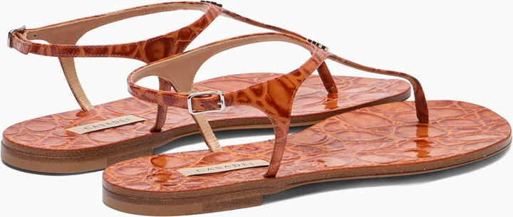 Casadei Jurassic Thong Sandals - Woman Flats And Loafers Paprika 38 - Image 4