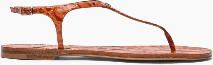 Casadei Jurassic Thong Sandals - Woman Flats And Loafers Paprika 38