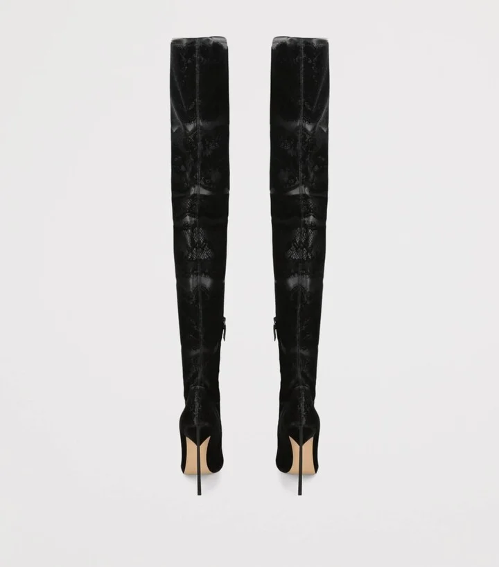 Casadei Lace Blade Over-The-Knee Boots 120 - Image 2