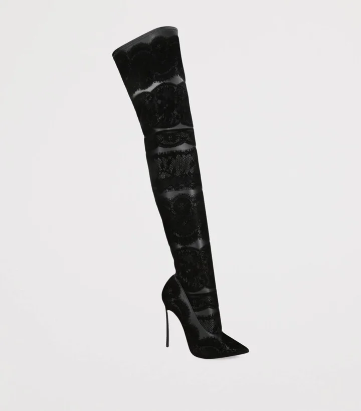 Casadei Lace Blade Over-The-Knee Boots 120 - Image 3