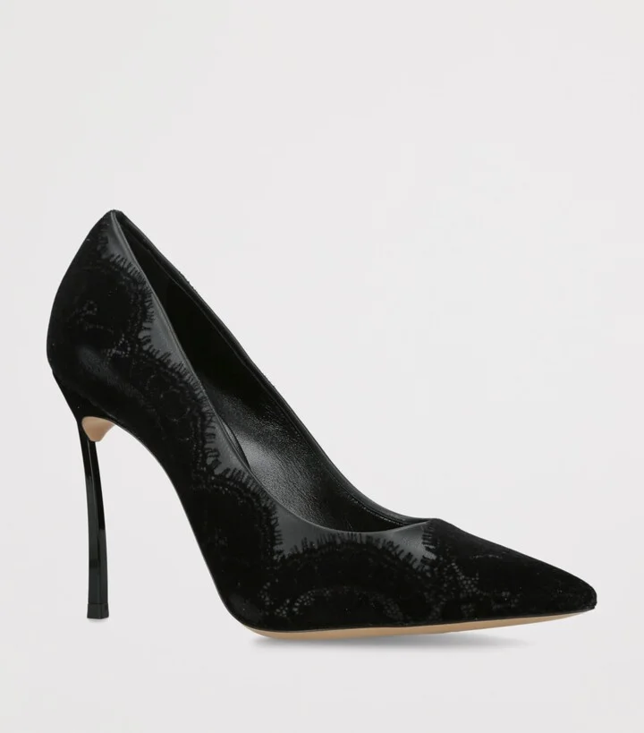 Casadei Lace-Leather Blade Pumps 100 - Image 3