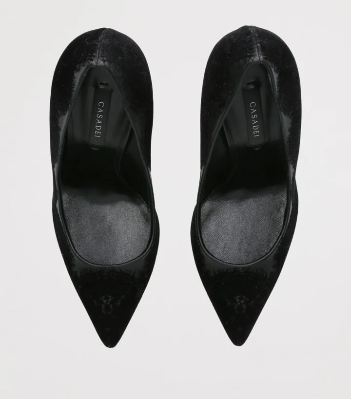 Casadei Lace-Leather Blade Pumps 100 - Image 4