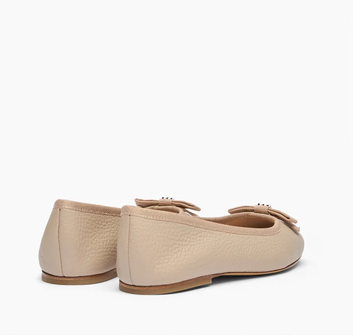 Casadei Leather Ballet Flats - Woman Flats And Loafers Simply Taupe 38 - Image 4