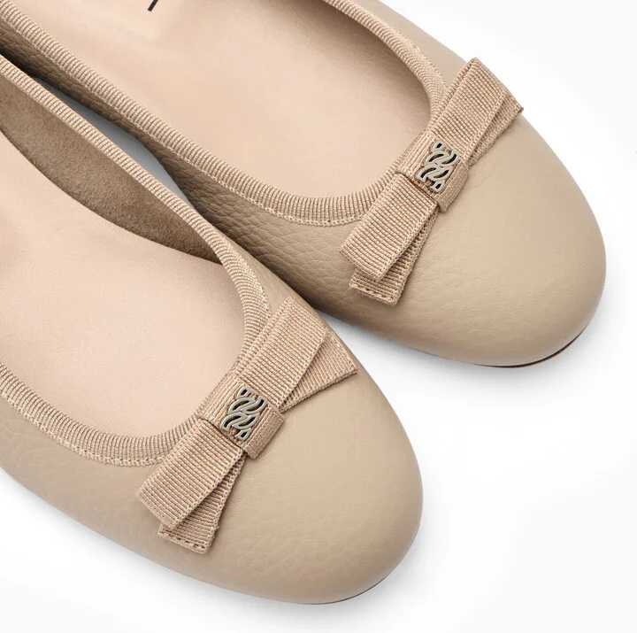 Casadei Leather Ballet Flats - Woman Flats And Loafers Simply Taupe 38 - Image 5