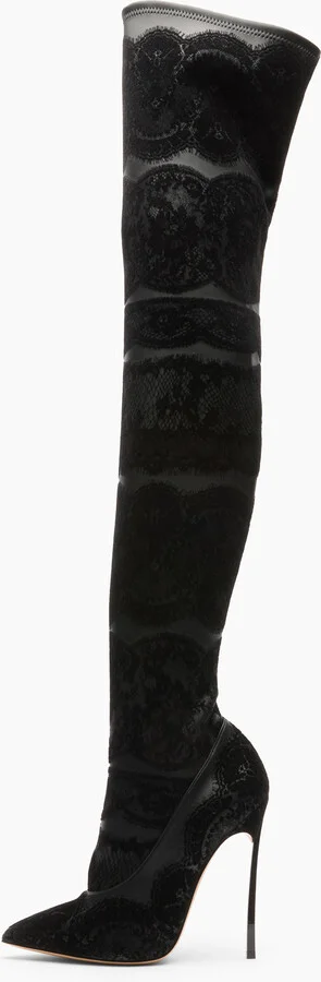 Casadei Lingerie Blade Over The Knee - Woman Over The Knee Boots Black 35.5 - Image 3