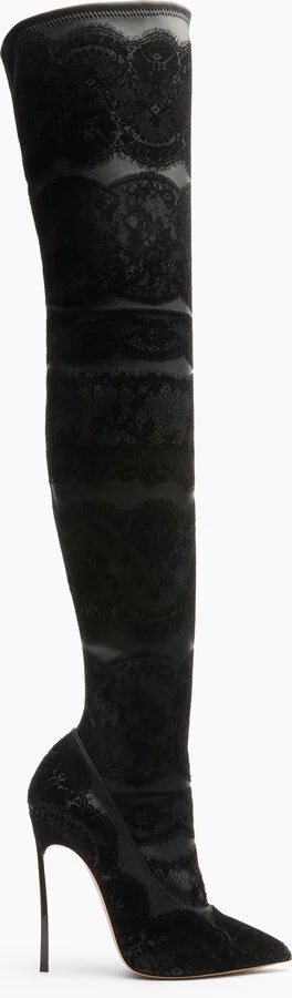 Casadei Lingerie Blade Over The Knee - Woman Over The Knee Boots Black 35.5