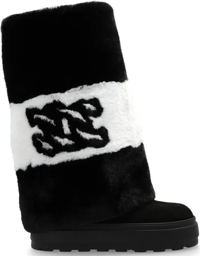 Casadei Logo-Embroidered Two-Toned Boots