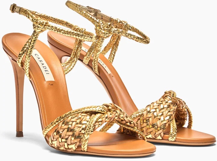 Casadei Marbella Lux Hanoi Sandal - Woman Sandals Natur And Gold 41 - Image 2