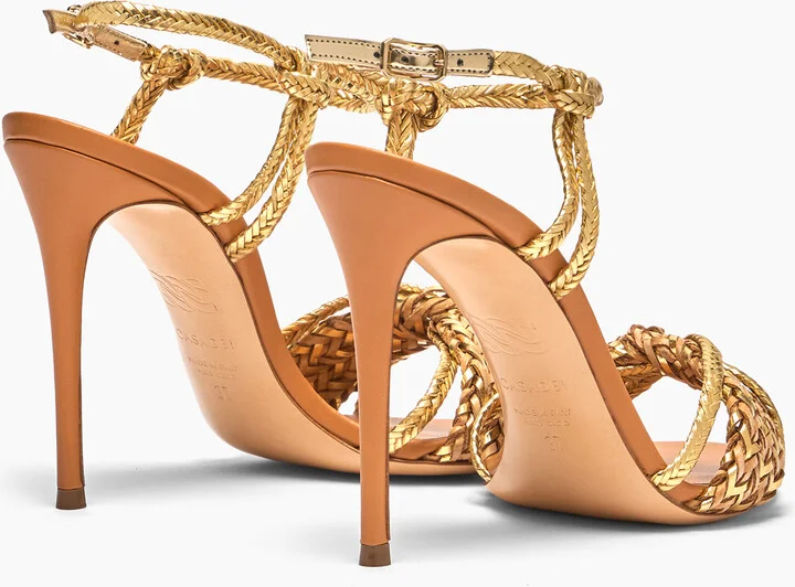 Casadei Marbella Lux Hanoi Sandal - Woman Sandals Natur And Gold 41 - Image 4