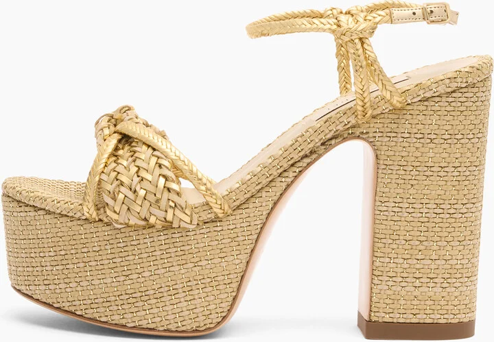 Casadei Marbella Lux Wedge Isa - Woman Wedges And Slides Bambu And Gold 36.5 - Image 3