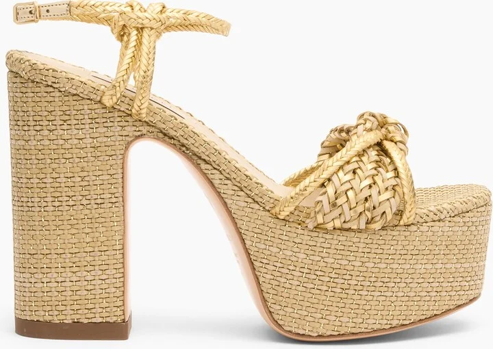 Casadei Marbella Lux Wedge Isa - Woman Wedges And Slides Bambu And Gold 36.5