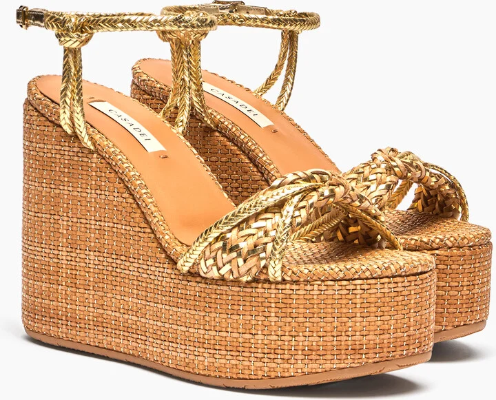 Casadei Marbella Lux Wedges Isa - Woman Wedges And Slides Natur And Gold 38 - Image 2