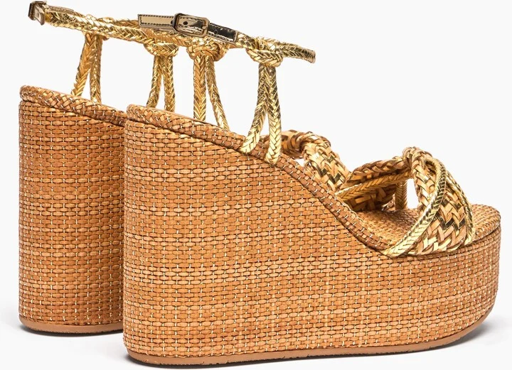 Casadei Marbella Lux Wedges Isa - Woman Wedges And Slides Natur And Gold 38 - Image 4