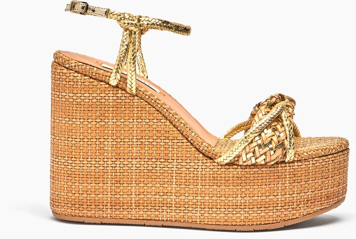 Casadei Marbella Lux Wedges Isa - Woman Wedges And Slides Natur And Gold 38
