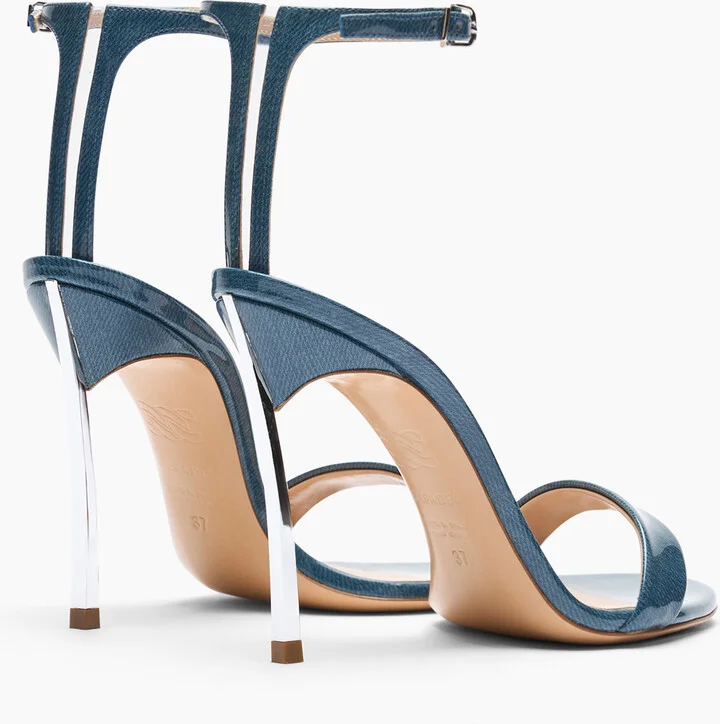 Casadei Marta Denim Lac Sandals - Woman Sandals Denim 38 - Image 4