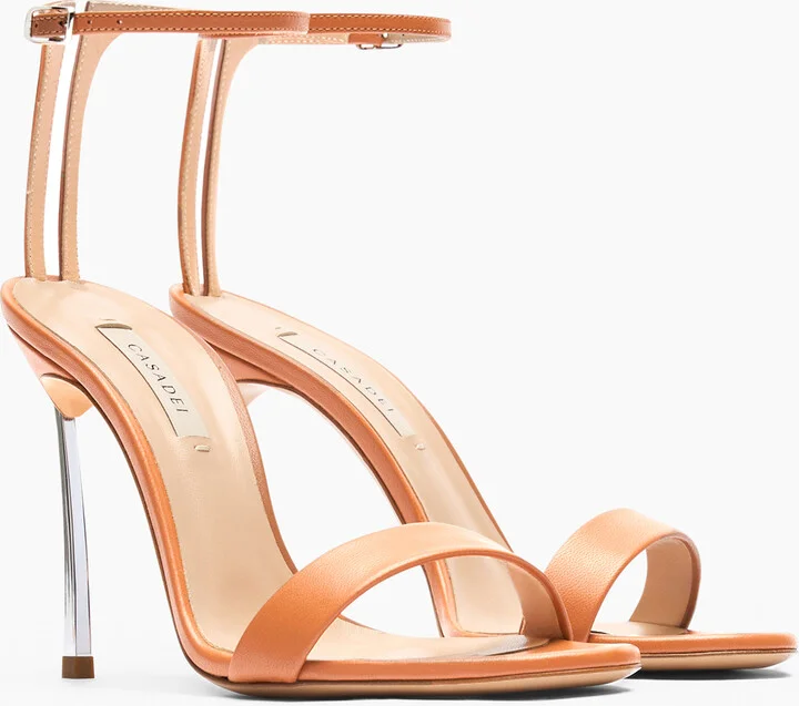 Casadei Marta Leather Sandals - Woman Sandals Caramel 40 - Image 2