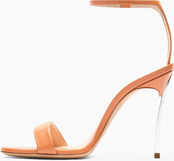 Casadei Marta Leather Sandals - Woman Sandals Caramel 40 - Image 3
