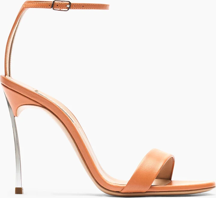 Casadei Marta Leather Sandals - Woman Sandals Caramel 40