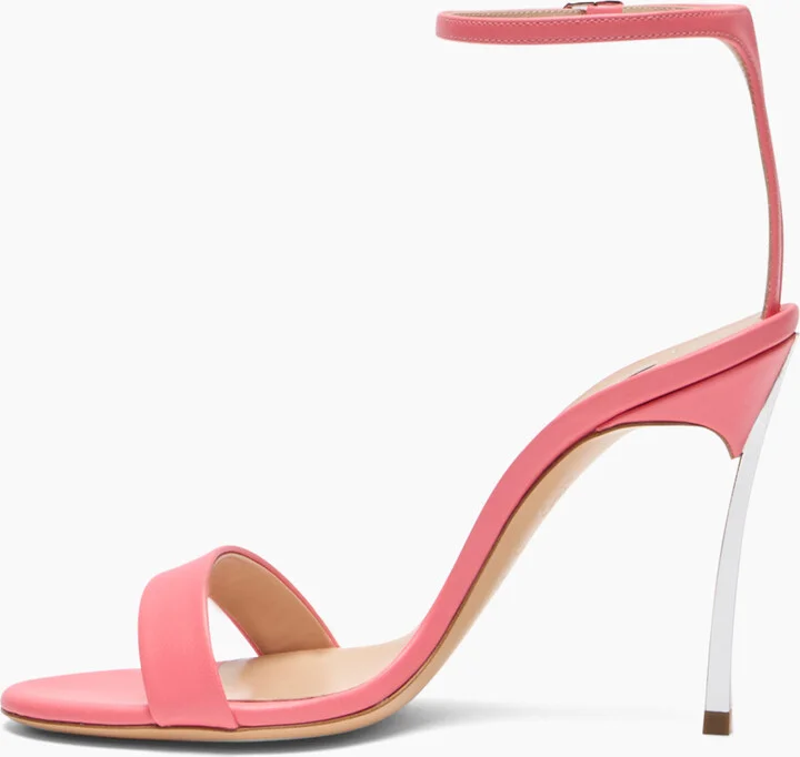 Casadei Marta Leather Sandals - Woman Sandals Coral 39 - Image 3