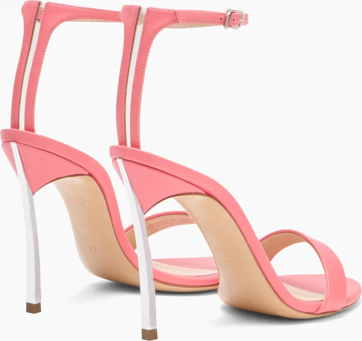 Casadei Marta Leather Sandals - Woman Sandals Coral 39 - Image 4