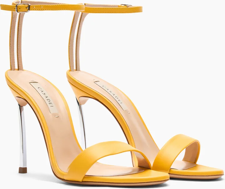 Casadei Marta Leather Sandals - Woman Sandals Curcuma 38 - Image 2