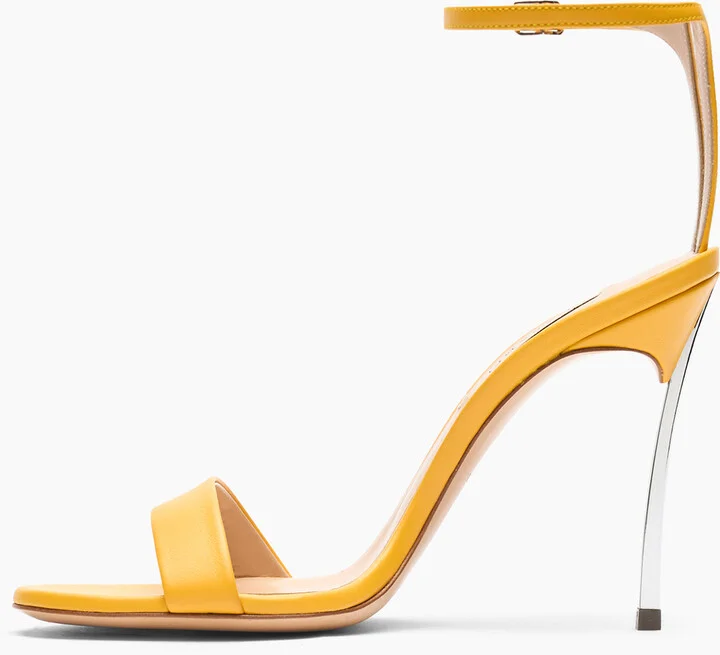 Casadei Marta Leather Sandals - Woman Sandals Curcuma 38 - Image 3