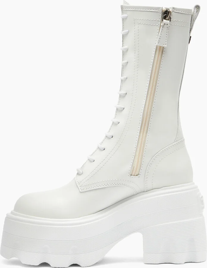 Casadei Maxxxi Leather - Woman Ankle Boots White 35.5 - Image 3