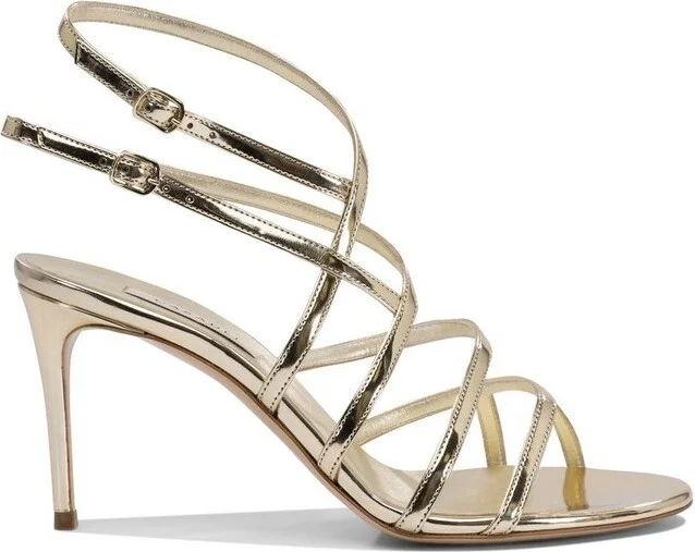 Casadei Metallic Slingback Sandals