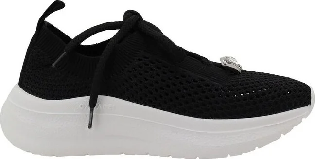 Casadei Mia Knitted Lace-Up Sneakers