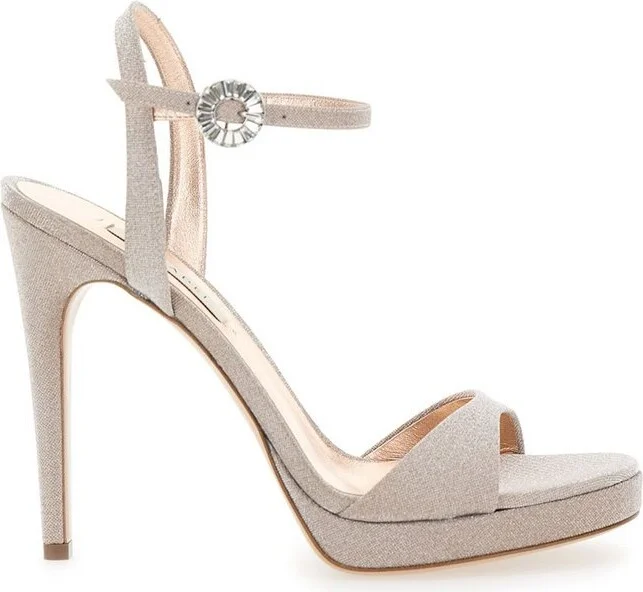 Casadei Michelle Ankle Strap Glittered Sandals