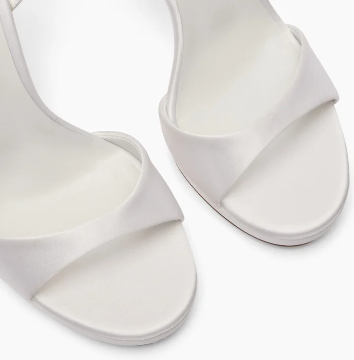 Casadei Michelle Satin Sandals - Woman Platforms White 35 - Image 5