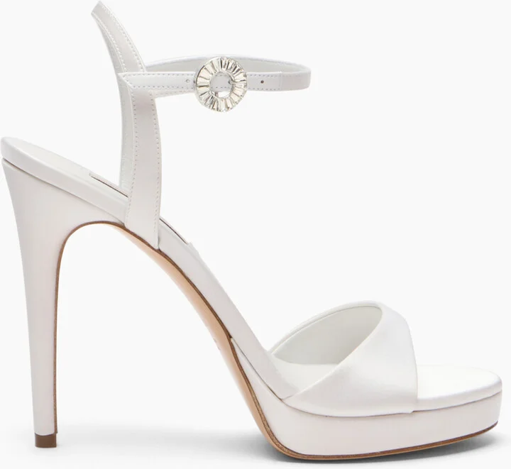 Casadei Michelle Satin Sandals - Woman Platforms White 35